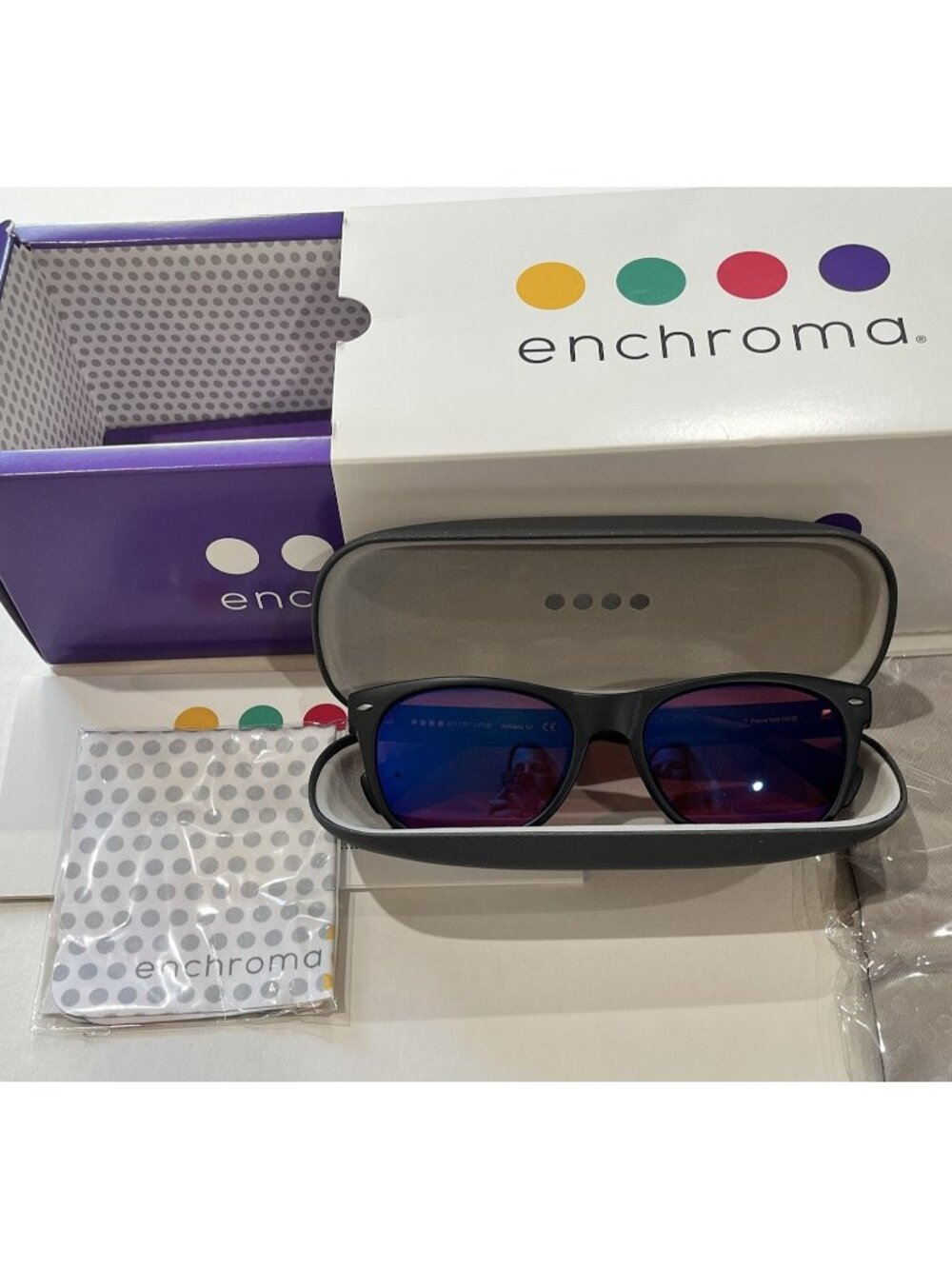 EnChroma Ellis Black Cx3 3433 Outdoor Sun SP Color Blind Glasses New In Box